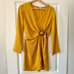 Warm Yellow TOPSHOP Long Sleeve Mini Dress